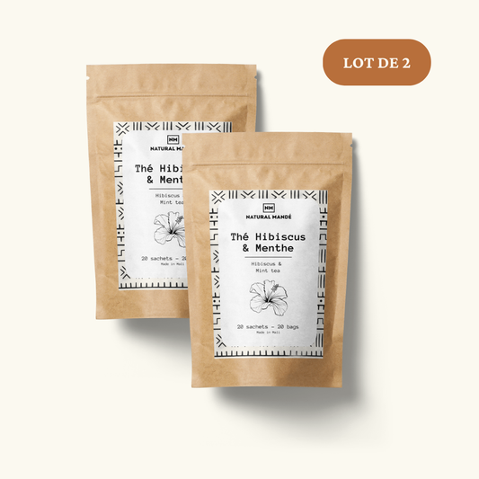 Lot de 2 I Natural Mandé I Infusion Hibiscus Menthe I 20 sachets I 100% Naturel