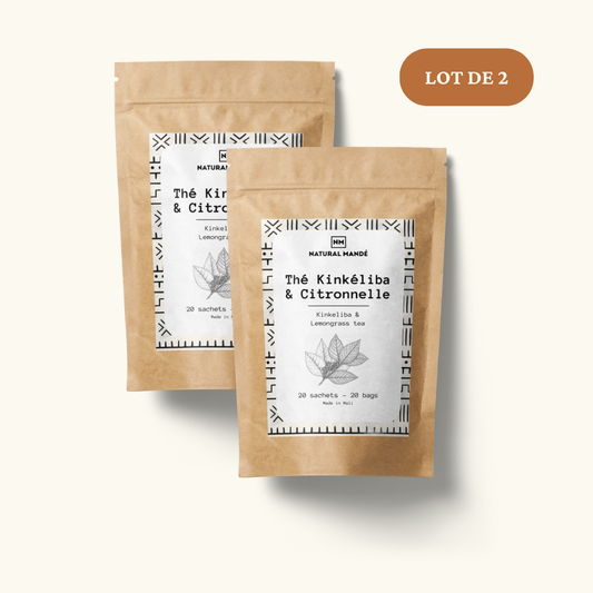 Lot de 2 I Natural Mandé I Infusion Kinkéliba Citronnelle I 20 sachets I 100% Naturel